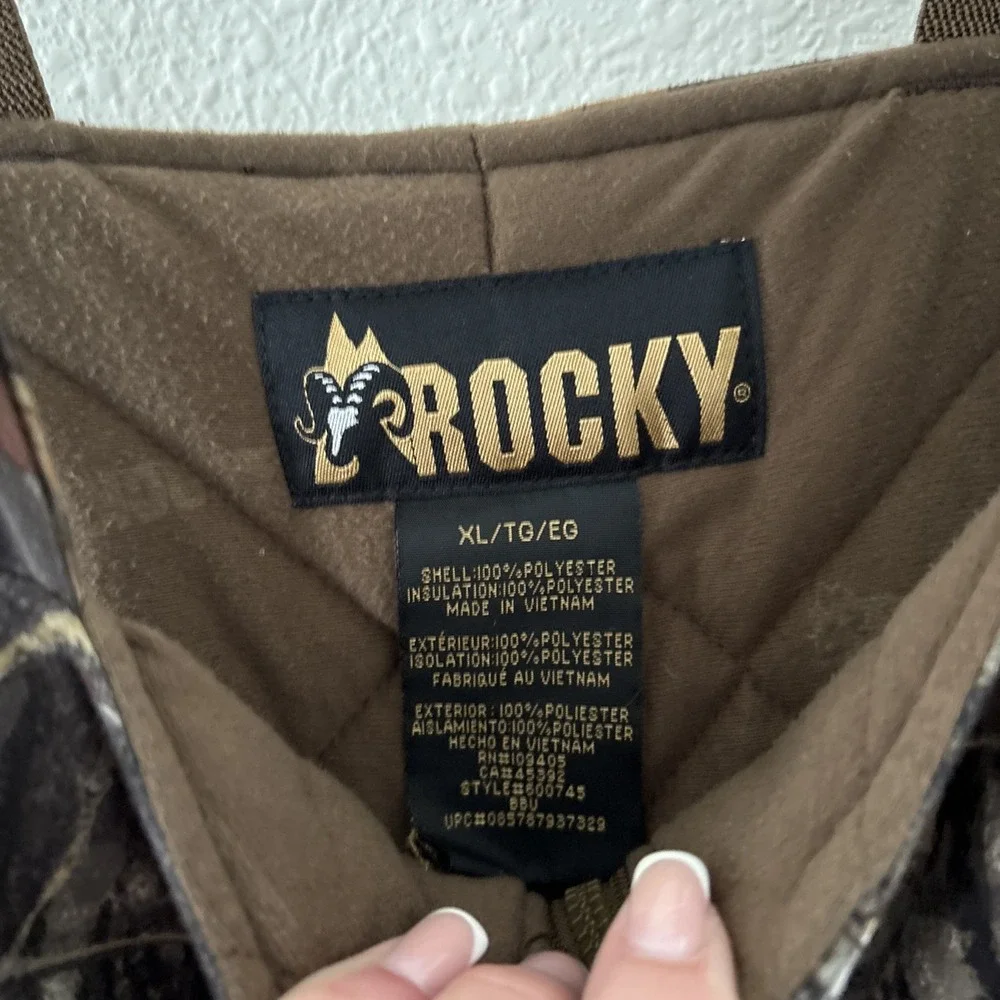 Rocky Camouflage Bib Overalls Men's Size XL‎ Hunting Insulated